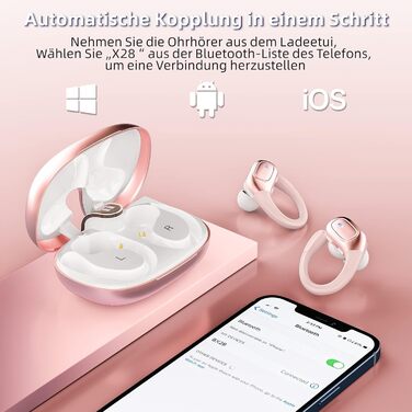 Навушники Ulfsaar Bluetooth 5.3, бездротові, HD мікрофон, HiFi, Спорт, IPX7, 90h, Android iOS, Rose