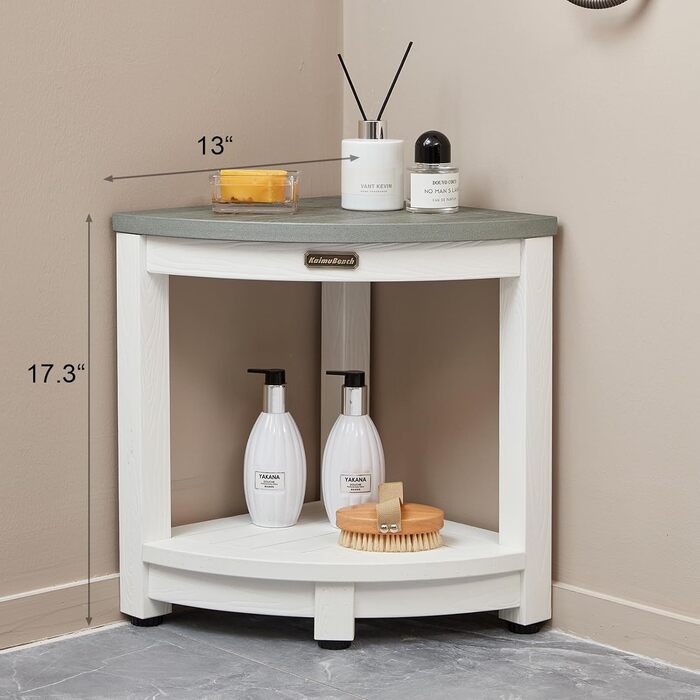 Крісло для душу Eck-Duschhocker, водонепроникне, з полівуд, для ванної кімнати, біле (білий+сірий)