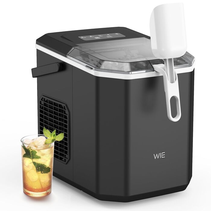 Льодогенератор WIE Kleine 1.3л для дому, офісу, бару - швидке виробництво льоду (9 кубиків за 6 хв), самоочищення, чорний