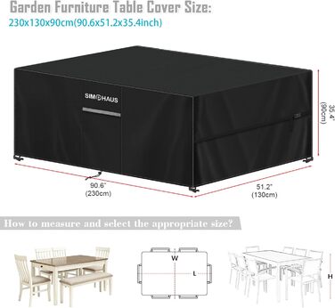 Захисний чохол для садово-патіо меблів (230x130x90 см) - водовідштовхуючий, 420D Oxford