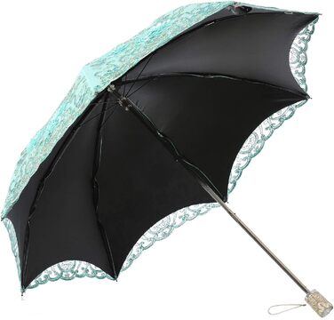 Жіноча парасолька, вишита, мереживо, двоповерхова, захист від ультрафіолету, парасолька для складання від сонця/дощу/снігу (фіолетова)