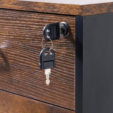 Шафа для документів на колесах SogesHome, мобільний контейнер для офісу, 3 висувні ящики, білий, з замком, для дому та офісу (Вінтаж)