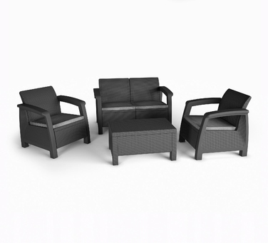 Комплект садових меблів Curver із пластику, сірий, 4 предмети