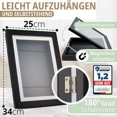 Рамки для дитячих малюнків KIYARI A4, 2 шт. (білі) + 2 шт. (чорні). Набір для зберігання 150 малюнків. Міцне дерево, безпечне скло, ідеально для школи, дитячої кімнати та творчих проєктів.
