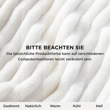 BEDSURE Плед великий 220x240 см - теплий, м'який, для дивана та декору інтер'єру, вовняний, флісовий, білий