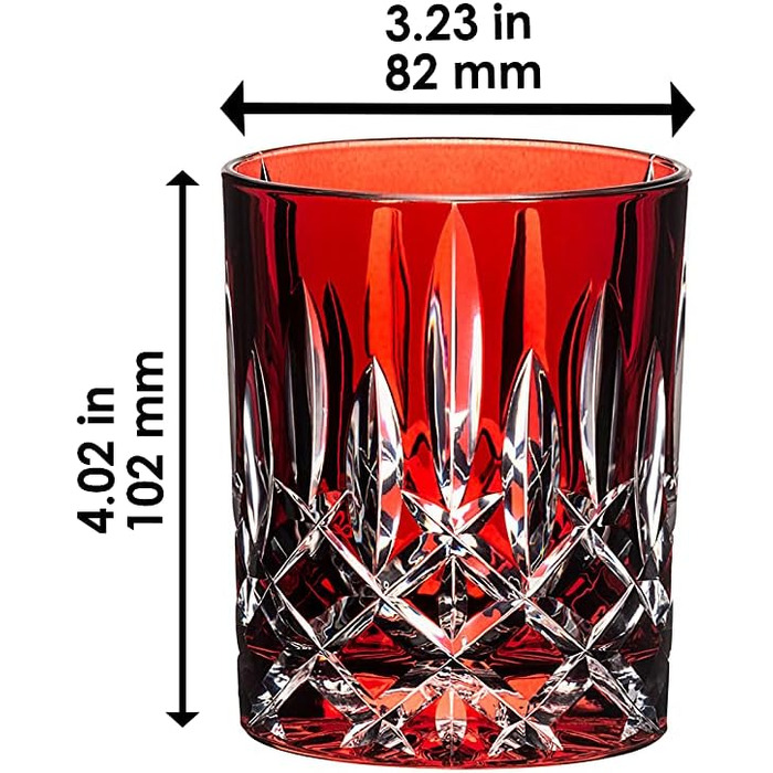 Кольорові келихи для віскі в індивідуальній упаковці, кришталева скляна чашка для віскі, 295 мл, (червоний)