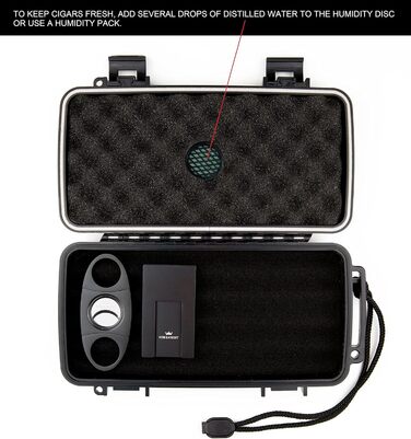 Вишуканий вологостійкий кейс для сигар Kobi & Knight з різаком та підставкою – аксесуар для сигар, подарунковий набір для 12.7 x 20.3 см сигар