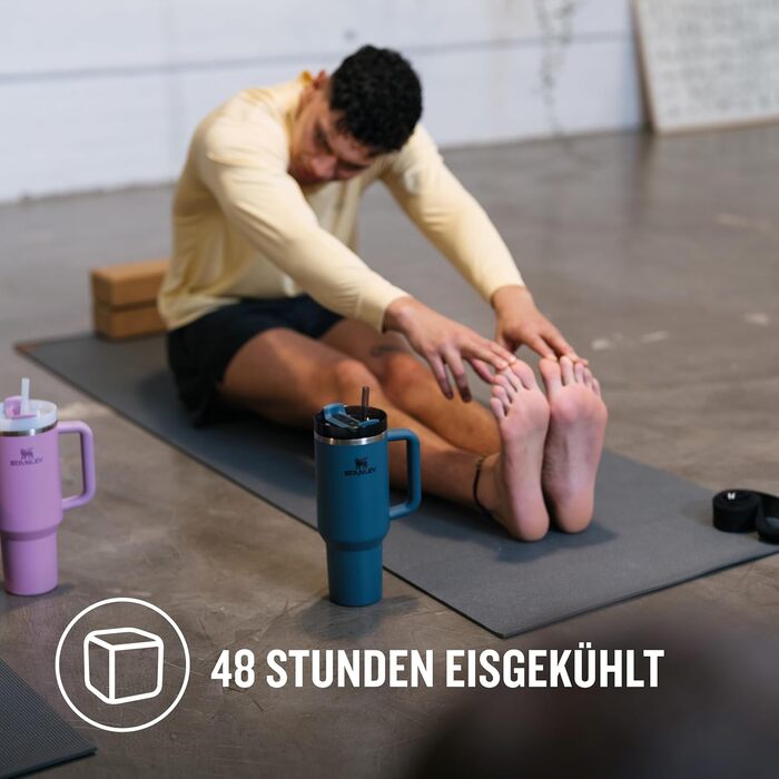 Термопляшка Stanley Quencher H2.0 Flowstate 1.2L з трубочкою - блакитний сосна (Blue Spruce)