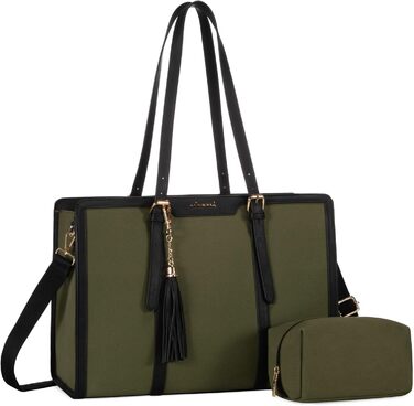 Сумка для ноутбука LOVEVOOK 15.6 дюймів: жіноча, велика, на плечі, кросбоді, канвас, для офісу, подорожей, навчання