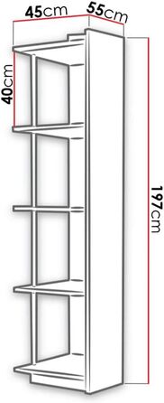 Кутова полиця Epexi EX-01, дитяча полку, стояча полиця для кімнати підлітка або дитячої кімнати, декоративна полиця (біла), 24