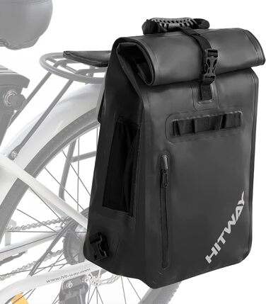 В1 Pannier-29 - підходить як сумка через плече - сумка-багажник -рюкзаки для велопрогулянок -100 водонепроникність - світловідбиваюча панель 3M (L, чорна), 3