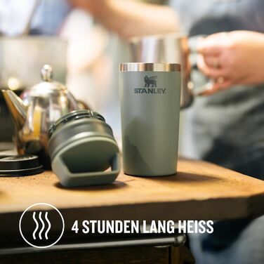 Термокружка Stanley Cafe To Go з нержавіючої сталі - 0.35L, Shale (Підтримує 4 години тепла, 5 годин холоду, для кави, з ручкою, миється в посудомийній машині)