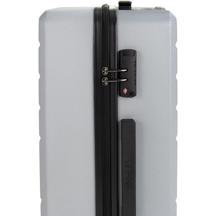 Велика валіза Ochnik / Валіза Hartschaen / Матеріал ABS / Колір Чорний / коліна Код з TSA / розмір / розміри 75,5x48x30 см / Розмір 90 / 4 рун / Висока якість (Сірий, м)