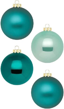 Різдвяні кулі INGE-Glas Magic 12 шт 8 см зелено-бірюзові