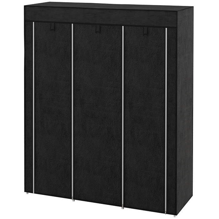 Шафа для одягу HOMCOM з вішалкою, 8 полиць, 125x43x162,5 см, світло-сіра, компактна розкладна шафа для передпокою та спальні.