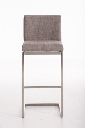Барний стілець Paros з нержавіючої сталі, оббивка з тканини, з підлокітником та ергономічною підніжкою, сірий