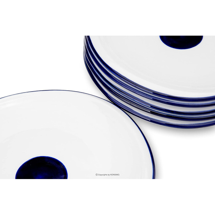 Набір посуду 6P - KROG Набір тарілок для мікрохвильової печі 18 шт. - тверда порцеляна ручної роботи - неправильної форми