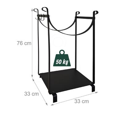 Поличка для дров Relaxdays з камінним аксесуаром