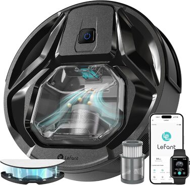 Робот-пилосос LEFANT M320 з вологою, 6000Pa, ущільнення, App/Alexa, чорний