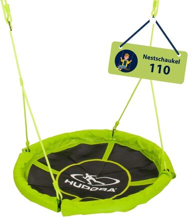 Шоукель HUDORA Nestschaukel 110 - зелена сімейна гойдалка для дітей та дорослих (діаметр 110 см)