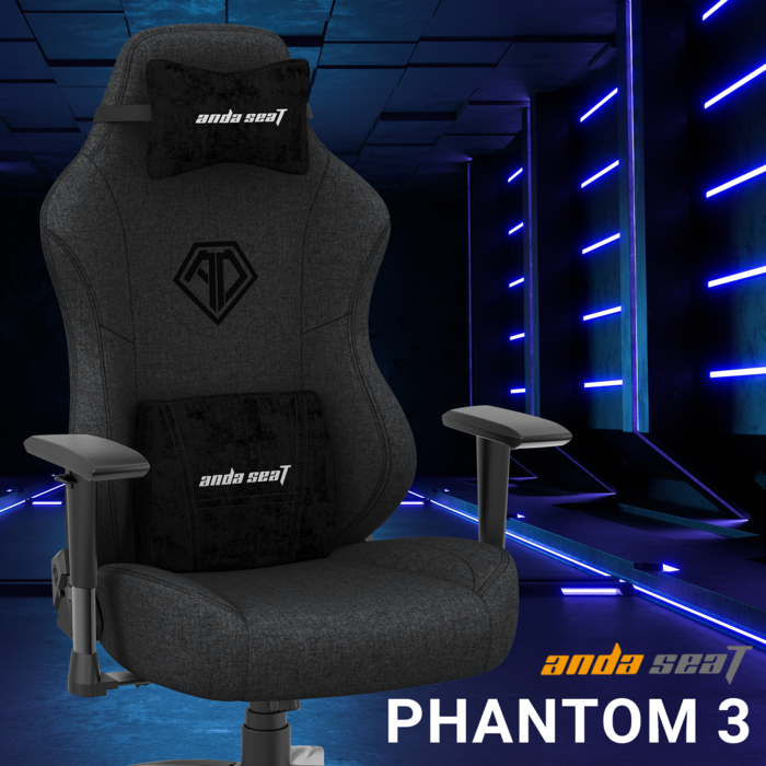 Крісло ігрове Anda Seat Phantom 3 Dark Grey Fabric Size L