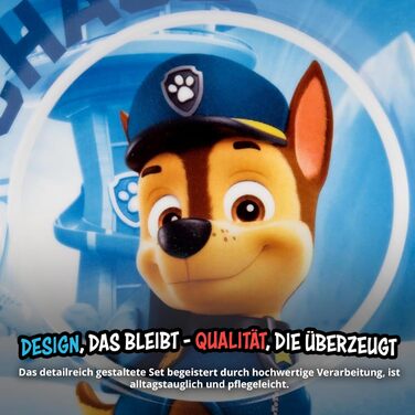 Набір дитячого посуду Paw Patrol United Labels (3 предм.) - блакитний, порцеляна, тарілка Ø 19 см, чашка 220 мл, миска 330 мл