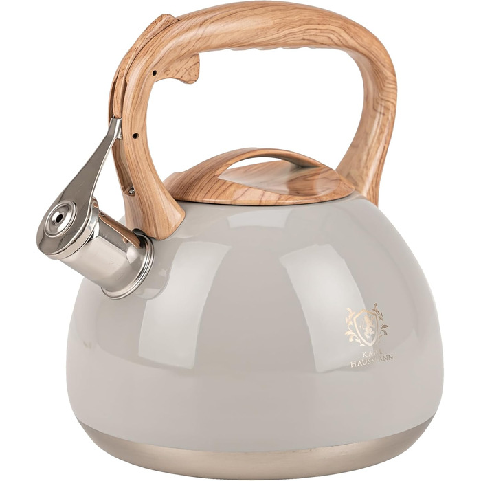 Електричний чайник Karl Hausmann 3L з автоматичним свистком - нержавіюча сталь для індукційних, газових та електричних плит