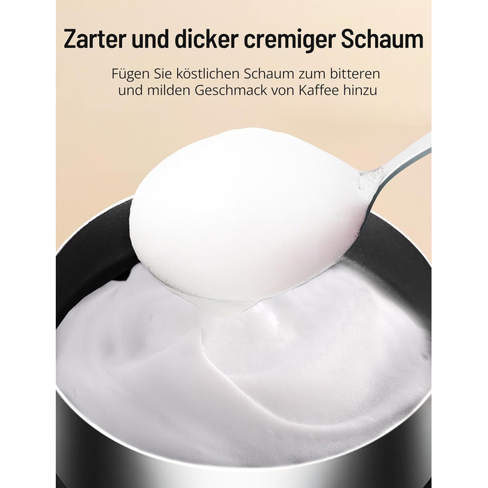 Піноутворювач молока KLEAH електричний 4-в-1, електричний піноутворювач молока для гарячого та холодного, тепле молоко, електричний піноутворювач молока, піноутворювач молока з нержавіючої сталі (білий)