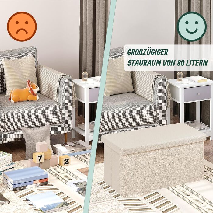 Лавка Relaxdays з місцем для зберігання, 80 літрів