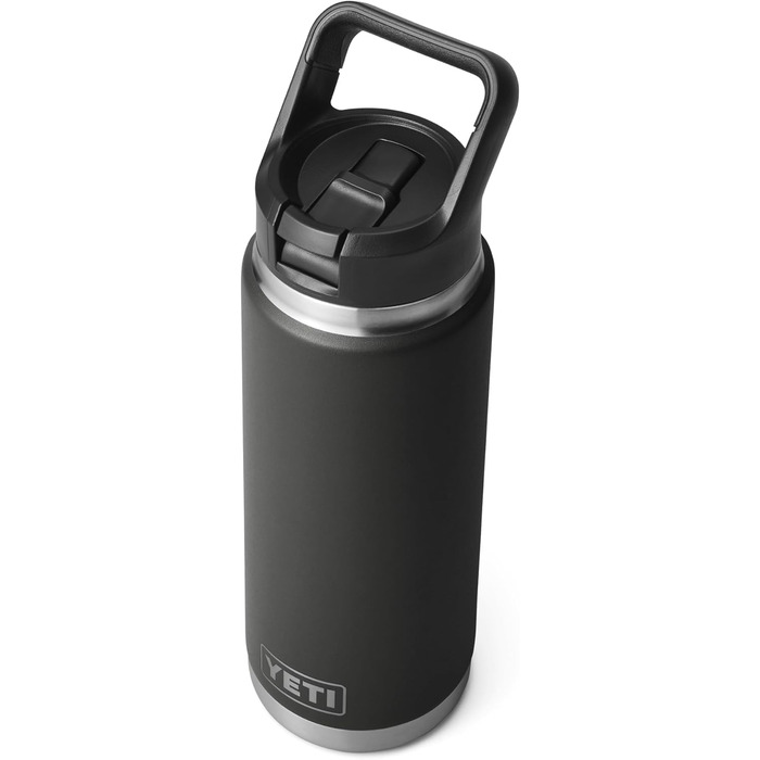 Термос YETI Rambler з кришкою-соломинкою, чорний, 769 мл