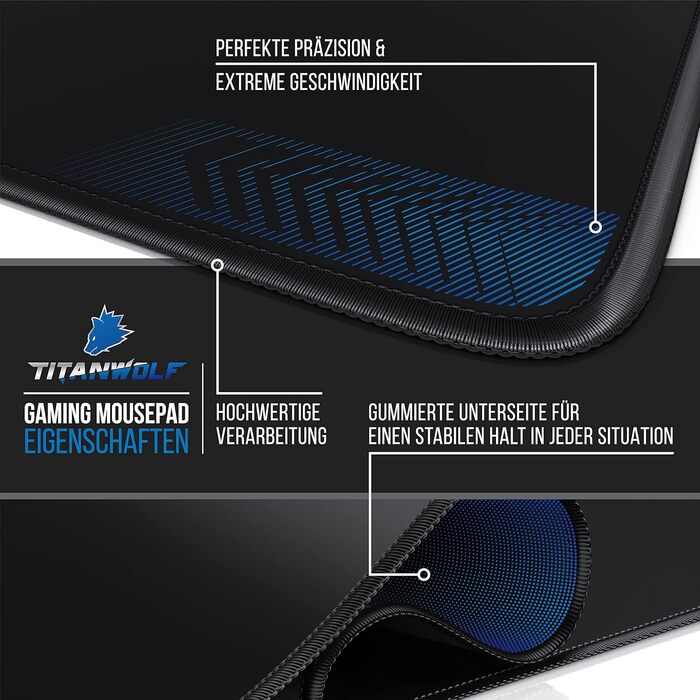 Килимок для миші TITANWOLF XXXL 1000x600 мм - великий ігровий килимок з мотивами для покращеної точності та швидкості