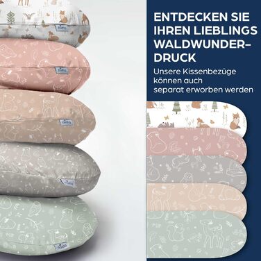 Подушка для вагітних Niimo XXL - подушка для годування & підтримки тіла, 200x70 см, бавовна, Dusty Pink Forest