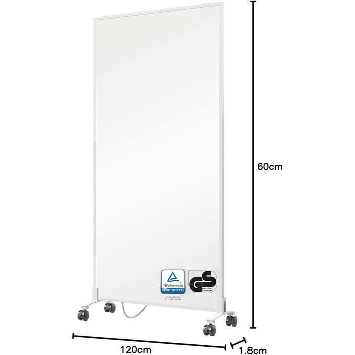 Інфрачервовий обігрівач BR Bringer Standgerät 1200W - Економний, мобільний, з гарантією 5 років, німецька якість (білий)