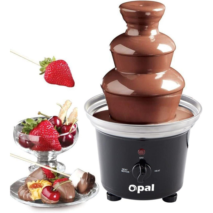 Шоколадний фонтан Opal - фонтан з нержавіючої сталі, електричний 3-ярусний, 500 мл, 90 Вт, для бранчу, вечірок, свят (OCF17)