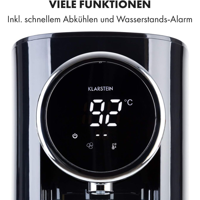 Кларстайн Hot Spring Plus - дозатор гарячої води, 5 л, LCD-дисплей, 45-95°C, нержавіюча сталь, захист від перегріву та сухого кипіння, дитячий замок, чорний