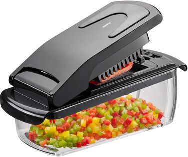 GEFU Треппо - багатофункціональний кухонний нарізчик для овочів, фруктів, сиру та салату (чорний)