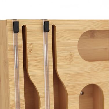 Диспенсер для харчової плівки Relaxdays 6 в 1 з бамбука