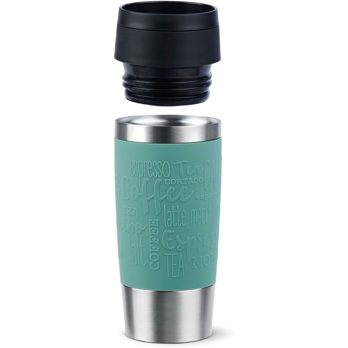 Термокружка Emsa N20210 Travel Mug Classic, 0.36 л, нержавіюча сталь, Petrol | Збереження тепла 4 години, холоду 8 годин | 100% герметична, з невеликим отвором для пиття, придатна для миття в посудомийній машині