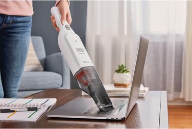 Акумуляторний ручний пилосос BlackDecker Dustbuster Slim HLVC315B11 (12 В, 1,5 Агод, без мішка та бездротовий, з вбудованою всмоктувальним насадкою розміру XXL, включаючи зарядну станцію, щілинну насадку та щітку для м'яких меблів)