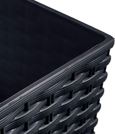 Пластиковий горщик для рослин 32 літри, 32 x 32 x 32,5 см, колір антрацит