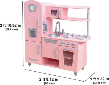 KidKraft Rosa Vintage Кухня для дітей з дерева Rosa 53179, з телефоном та холодильником, від 3 років