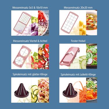 Genius Nicer Dicer Fusion Smart Julietti - Багатофункціональний набір для нарізки овочів та фруктів, 16 частин, зелений