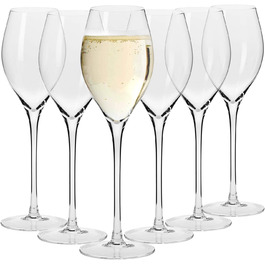 Кроснo Champagnergläser Prosecco-Gläser: Набір з 6 келихів для шампанського та просекко, 280 мл, колекція Harmony | Ідеально для дому, ресторанів та свят | Можна мити в посудомийній машині