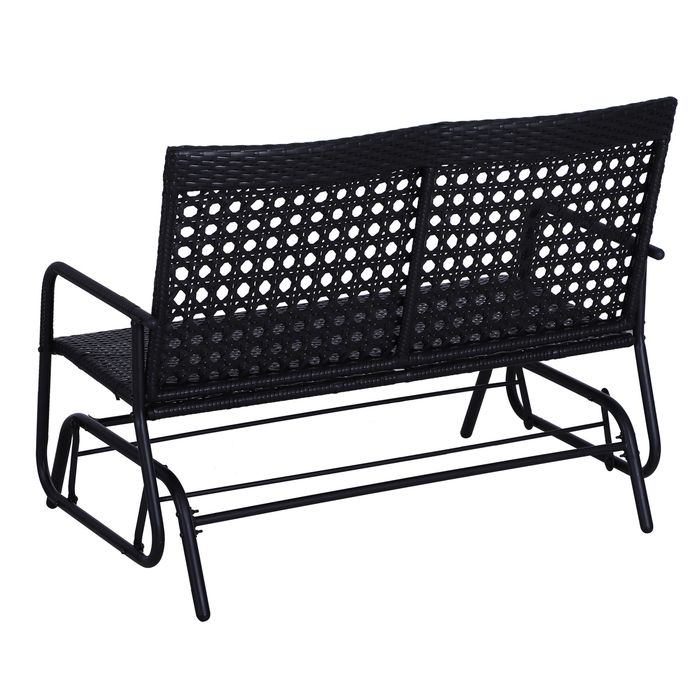 Outsunny Swing Bench Garden Swing 2-місна з поліротангом, стильна садова лавка для відпочинку на свіжому повітрі