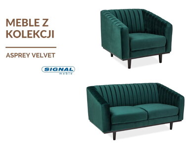 Крісло ASPREY 1 VELVET зелене/венге BL.78