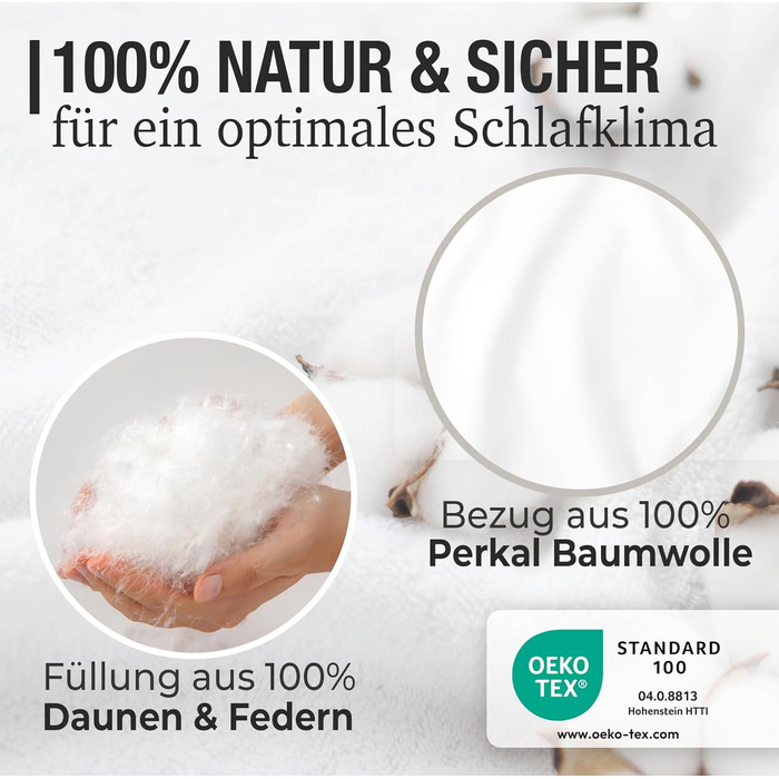 Пухова ковдра 155x220 см - тепла зимова ковдра з пухом та пером, сертифікат Ökotex