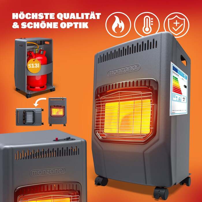 Газовий обігрівач чорний 72x38x42см 4200W