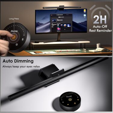 Quntis Лампа для монітора з підсвічуванням 42,5 см, RGB, з пультом дистанційного керування, регулювання яскравості та колірної температури, для офісу та дому