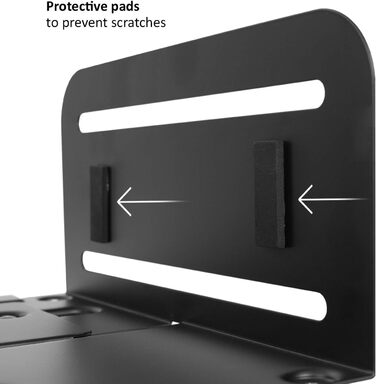 Підставка для комп'ютера Maclean MC-851 на колесах, мобільна, чорна, до 10 кг, 260 x 119/209 x 128 мм