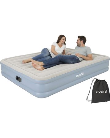 Надувний матрац Avenli для 2 осіб 203x152x33 см з вбудованим насосом - самонадувний, флоксовий, для кемпінгу та дому